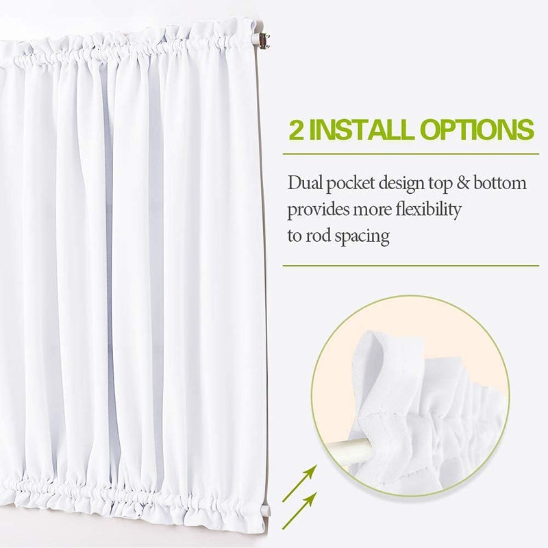 PONY DANCE Glass Door Curtain - Window Treatments Panels Solid Energy Efficient Rod Pocket for Metal French Patio Door Panel with Tieback, 54 x 72 inches, Pure White, Single Piece - Image 4